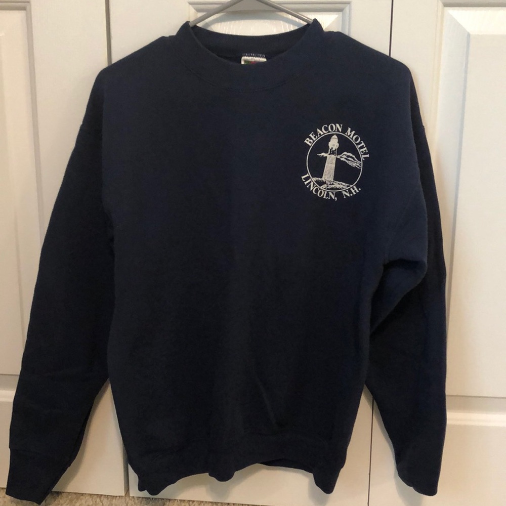 Dark blue Beacon Motel sweatshirt